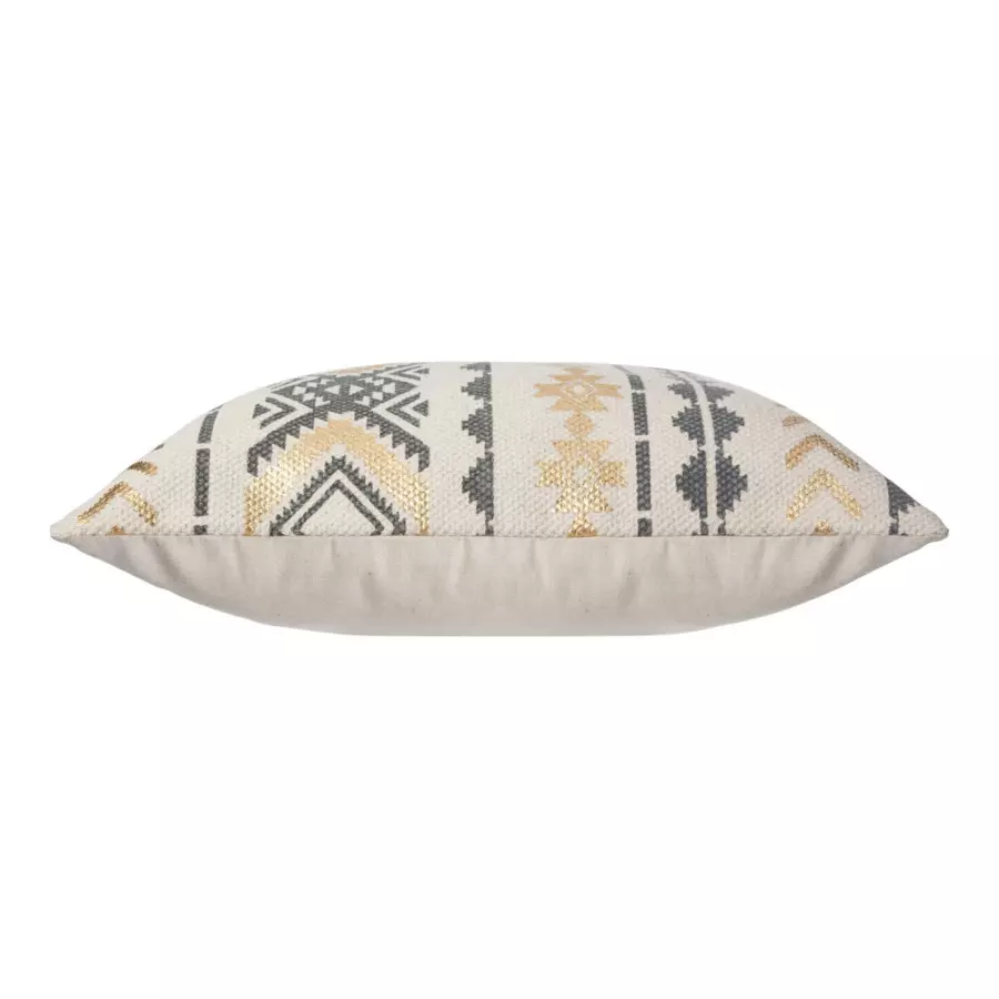 Eminza Housse De Coussin Carrée Coton (40 X 40 Cm) Etnik Gris