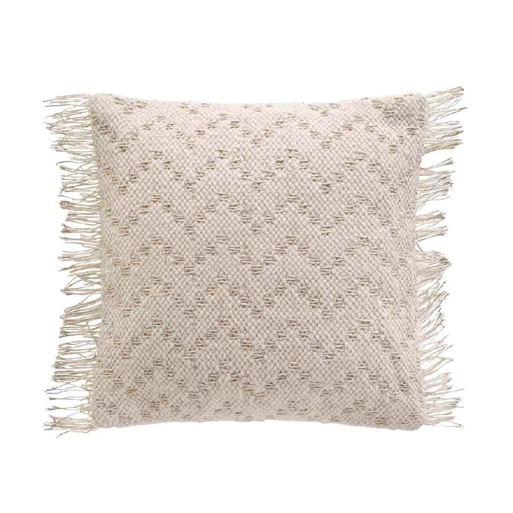 eminza Housse de coussin carrée coton (40 x 40 cm) Ikat Beige