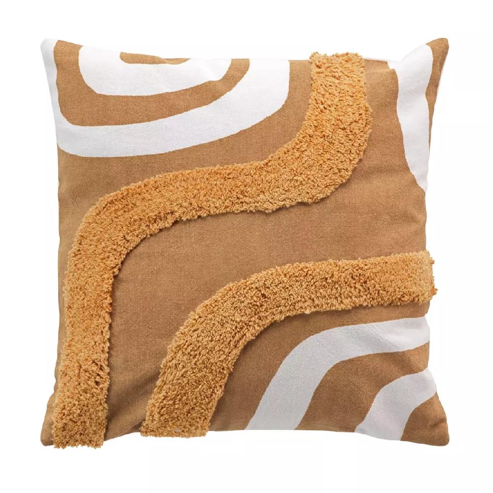 eminza Housse de coussin carrée coton (40 x 40 cm) Mirade Camel