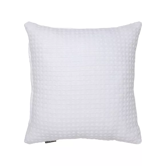 Eminza Housse De Coussin Carrée Coton Nid D'abeille (40 X 40 Cm) Maya Blanche