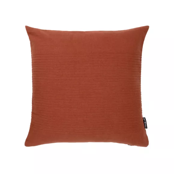 Eminza Housse De Coussin Carrée Coton Tissé (40 X 40 Cm) Léa Terracotta