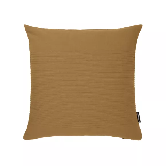 Eminza Housse De Coussin Carrée Coton Tissé (40 X 40 Cm) Léa Camel