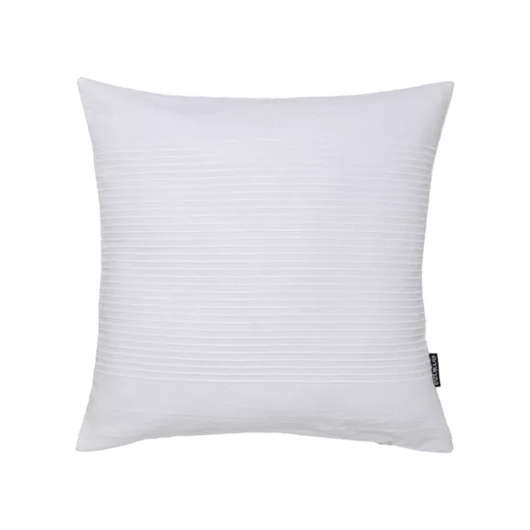 Eminza Housse De Coussin Carrée Coton Tissé (40 X 40 Cm) Léa Blanche