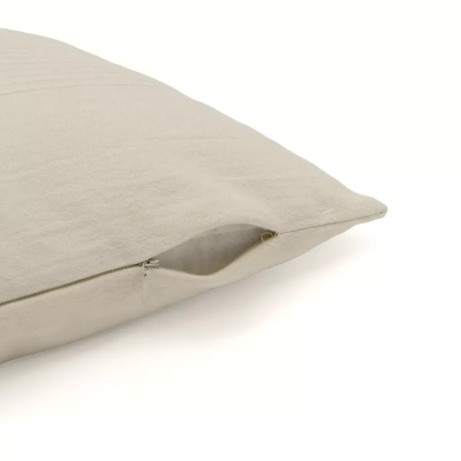 Eminza Housse De Coussin Carrée Coton Tissé (40 X 40 Cm) Léa Beige Pampa