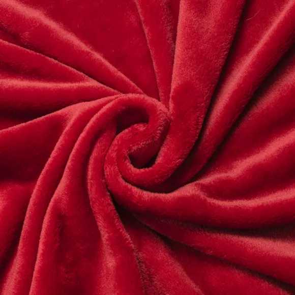 Eminza Housse De Coussin Carrée Flanelle (60 X 60 Cm) Didou Rouge