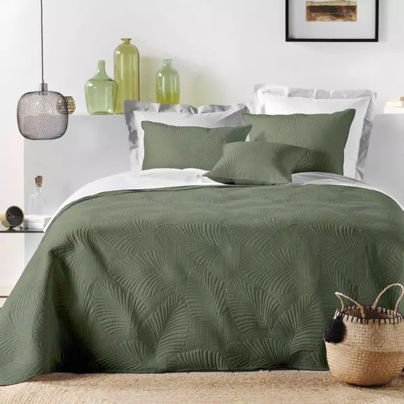 Eminza Housse De Coussin Carrée Microfibre (40 X 40 Cm) Palombine Vert Kaki