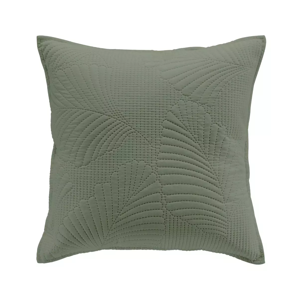 eminza Housse de coussin carrée microfibre (40 x 40 cm) Palombine Vert kaki