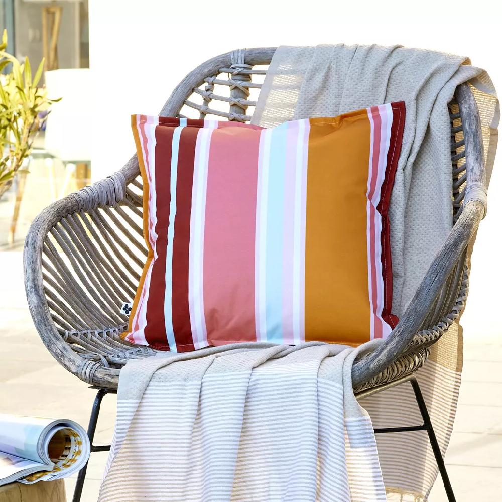 eminza Housse de coussin extérieur carrée (45 x 45 cm) Bianca Orange