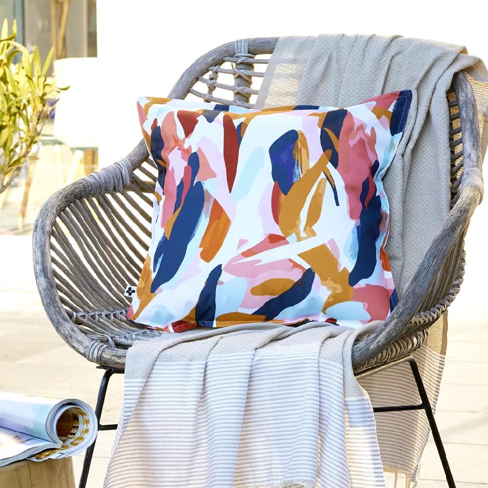 eminza Housse de coussin extérieur carrée (45 x 45 cm) Julianne Multicolore