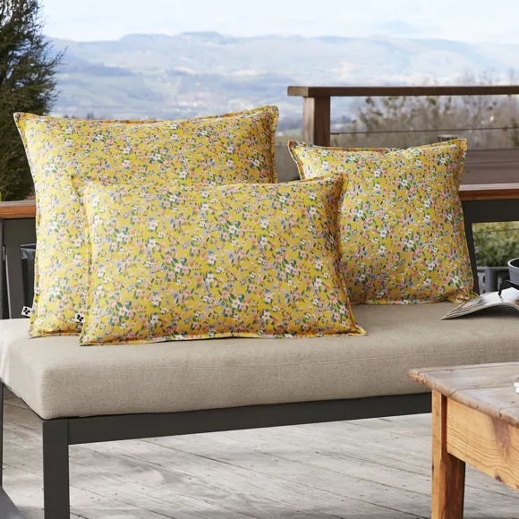 Eminza Housse De Coussin Extérieur Carrée (45 X 45 Cm) Manon Jaune