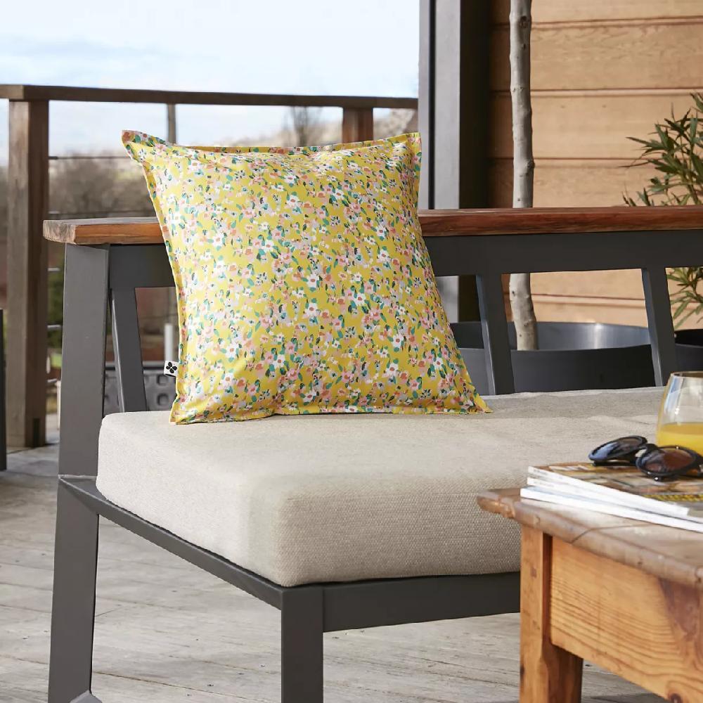 eminza Housse de coussin extérieur carrée (45 x 45 cm) Manon Jaune