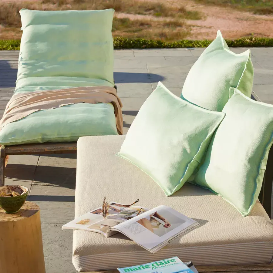 Eminza Housse De Coussin Extérieur Carrée (45 X 45 Cm) Naia Vert Caraïbes