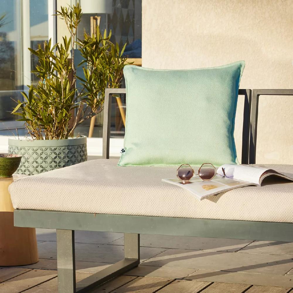 eminza Housse de coussin extérieur carrée (45 x 45 cm) Naia Vert caraïbes