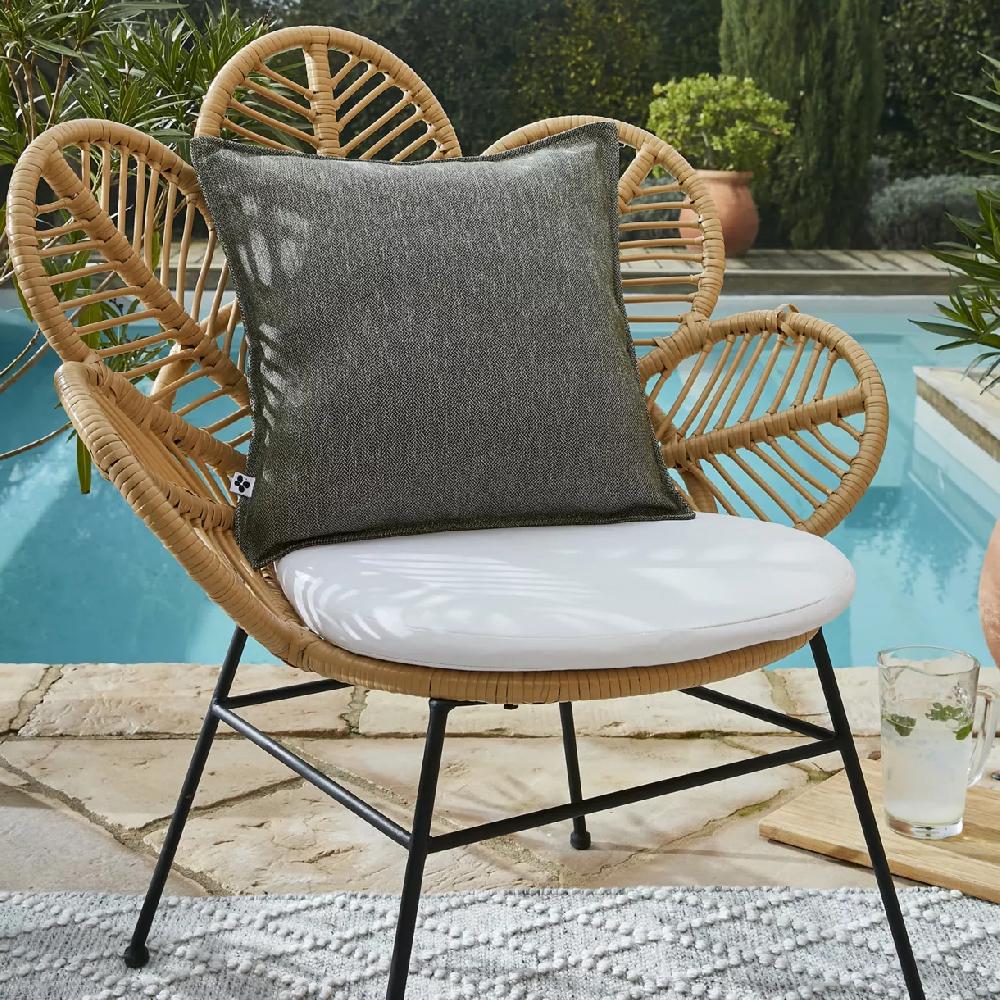 eminza Housse de coussin extérieur carrée (45 x 45 cm) Naia Vert nénuphar
