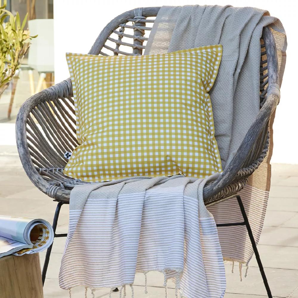 eminza Housse de coussin extérieur carrée (45 x 45 cm) Vickie Jaune