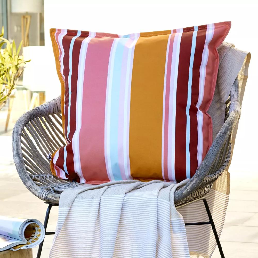 eminza Housse de coussin extérieur carrée (60 x 60 cm) Bianca Orange