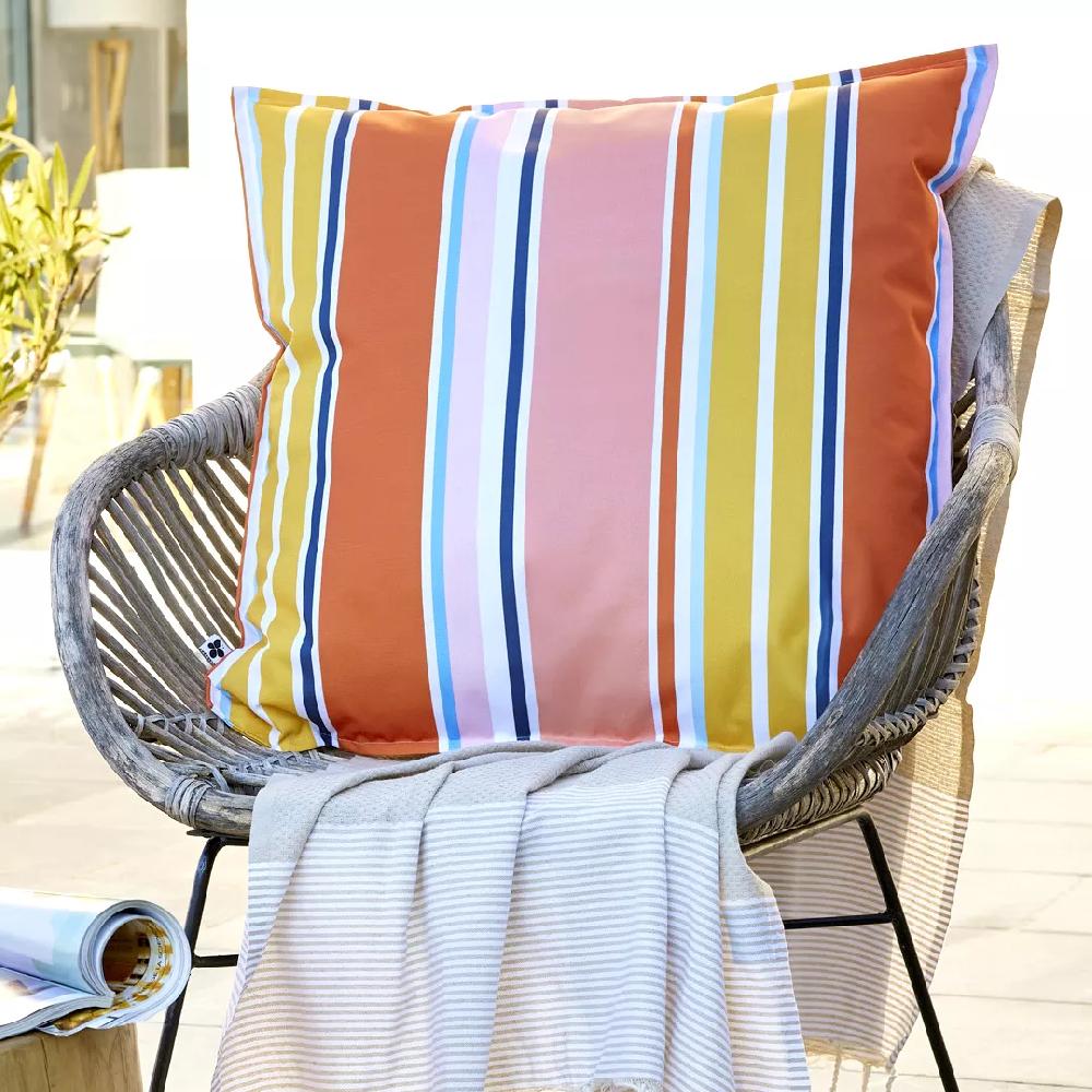 eminza Housse de coussin extérieur carrée (60 x 60 cm) Bianca Jaune