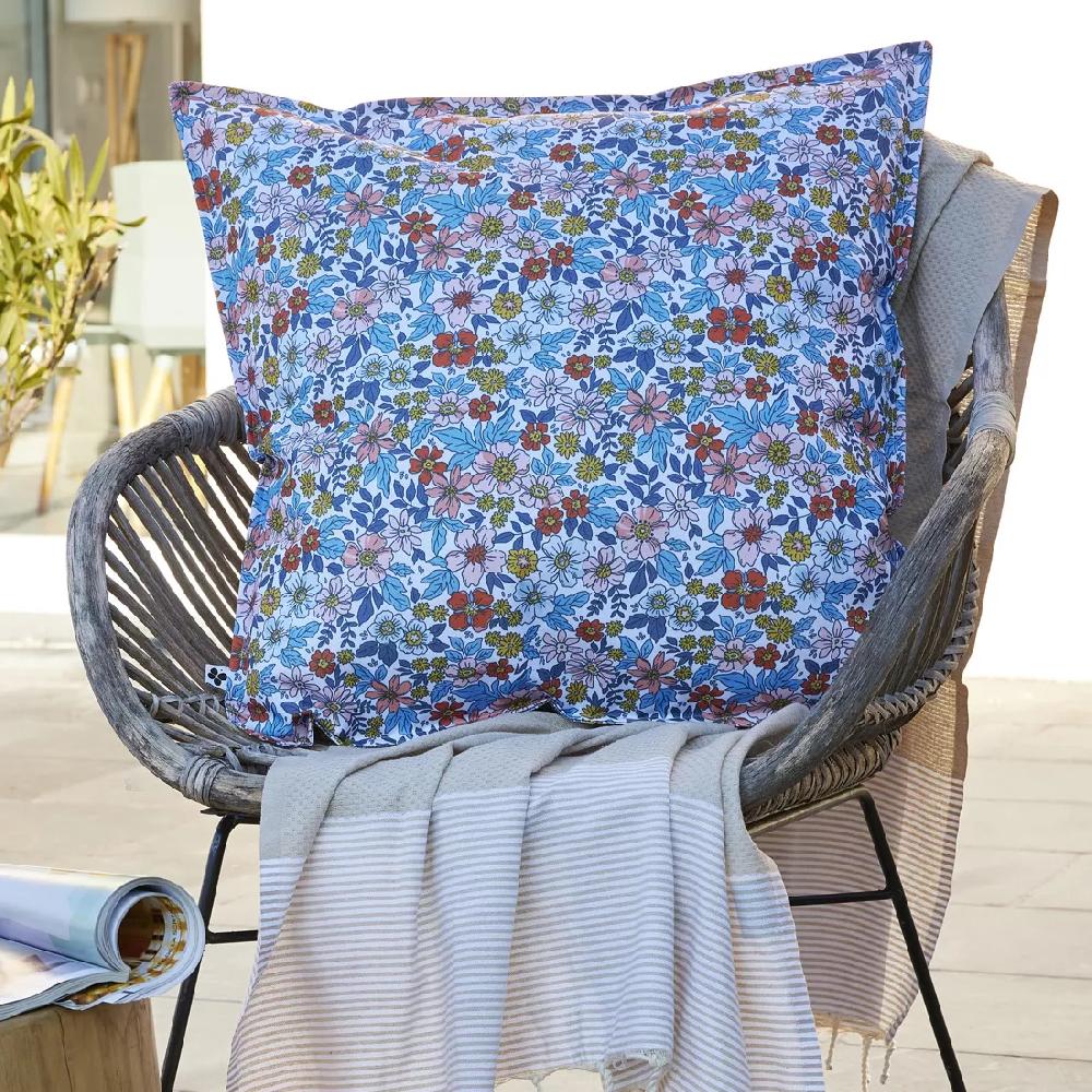 eminza Housse de coussin extérieur carrée (60 x 60 cm) Danaé Multicolore