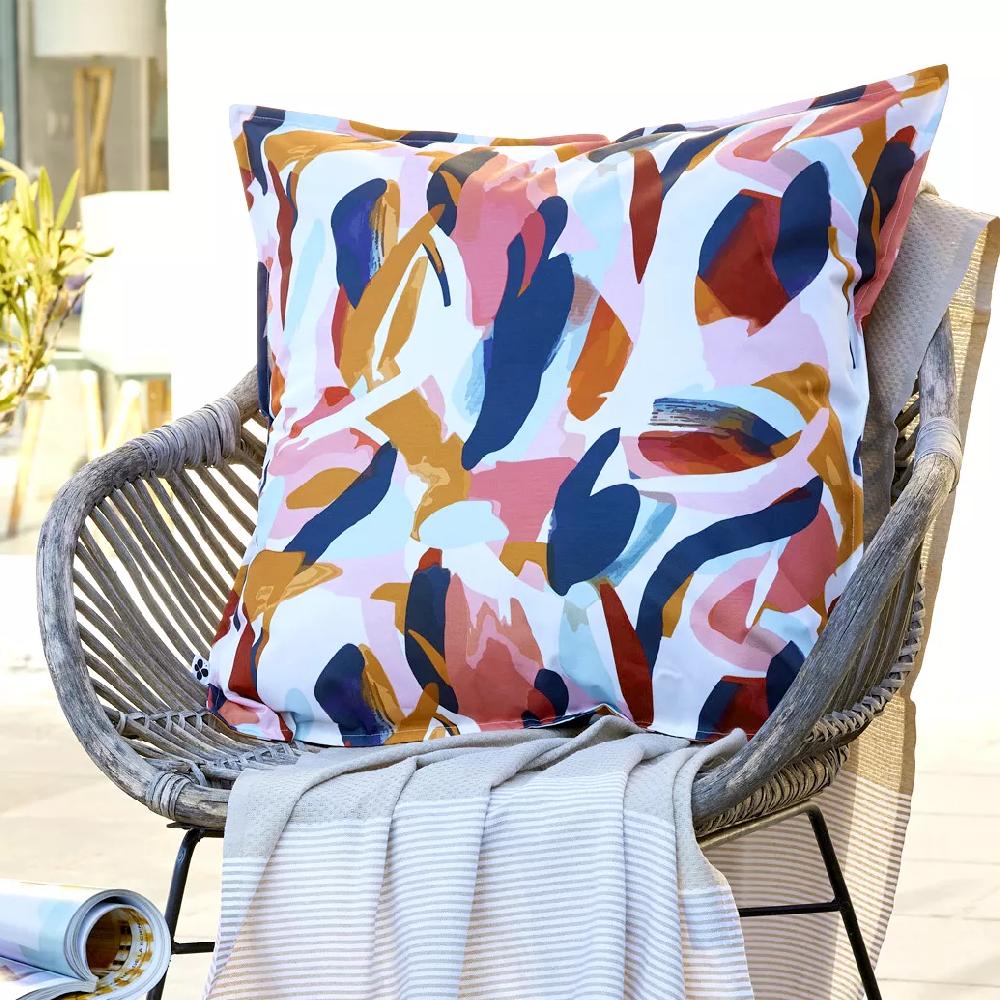 eminza Housse de coussin extérieur carrée (60 x 60 cm) Julianne Multicolore
