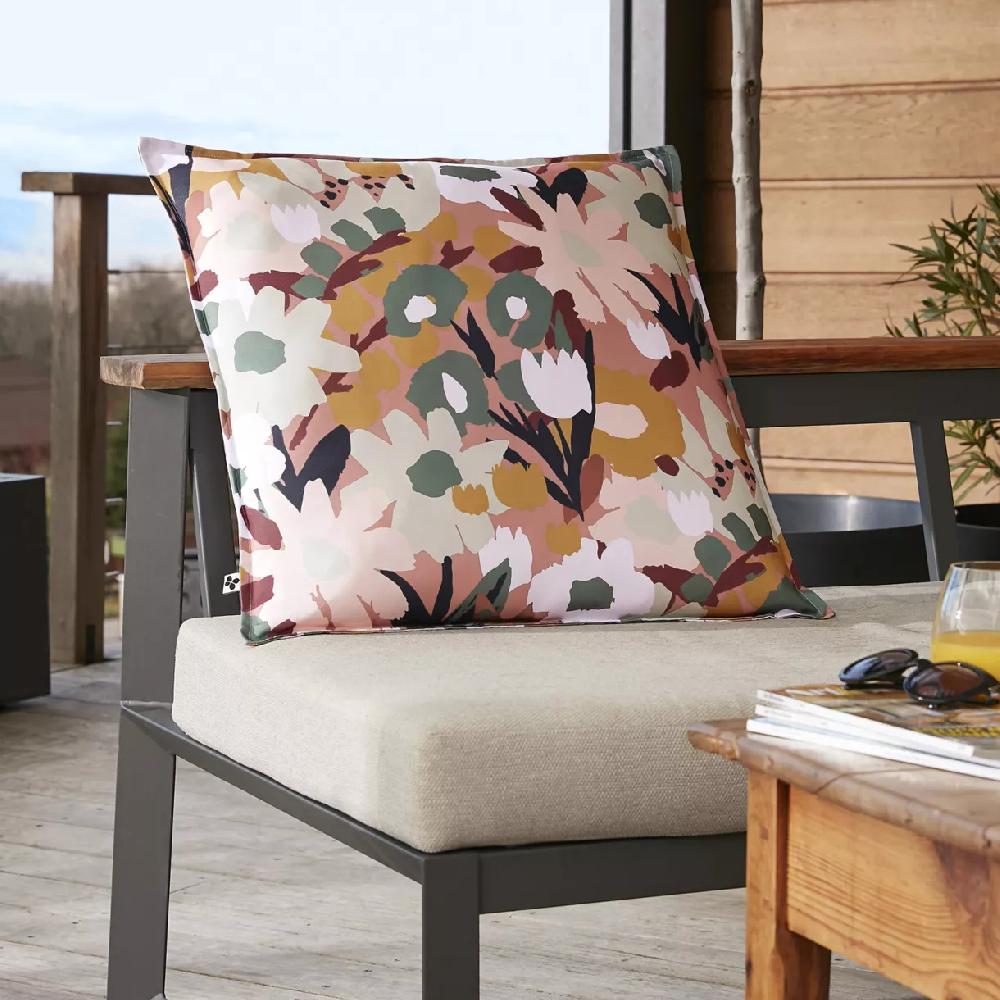 eminza Housse de coussin extérieur carrée (60 x 60 cm) Léane Multicolore