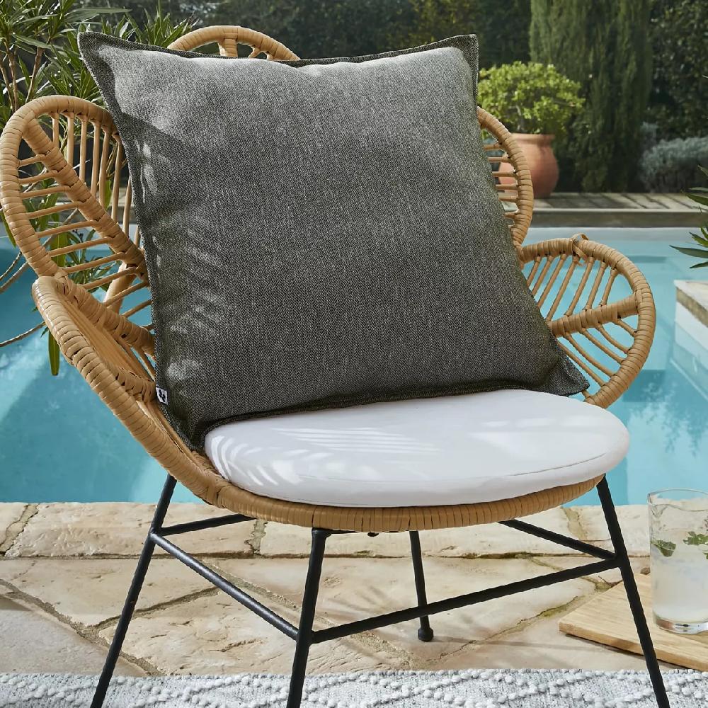 eminza Housse de coussin extérieur carrée (60 x 60 cm) Naia Vert nénuphar