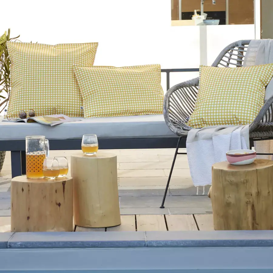 Eminza Housse De Coussin Extérieur Rectangulaire (40 X 60 Cm) Vickie Jaune