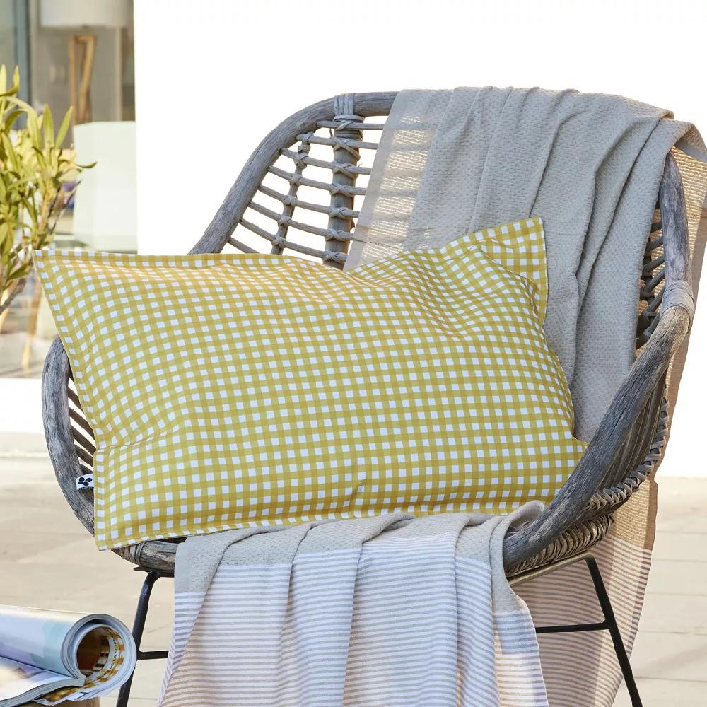 eminza Housse de coussin extérieur rectangulaire (40 x 60 cm) Vickie Jaune