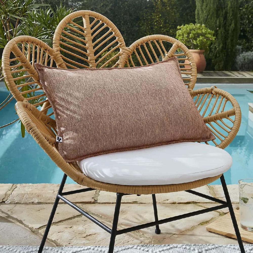 eminza Housse de coussin extérieur rectangulaire (40 x 60 cm) Naia Corail