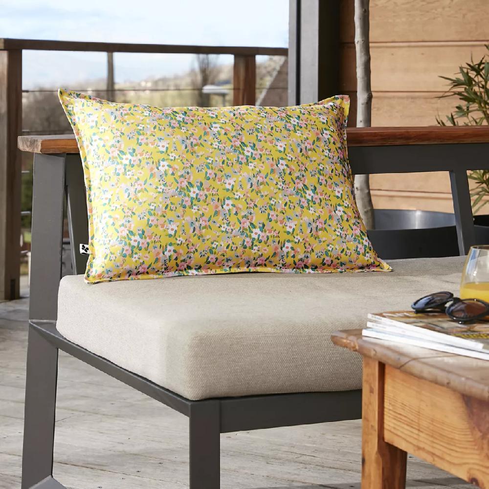 eminza Housse de coussin extérieur rectangulaire (40 x 60 cm) Manon Jaune