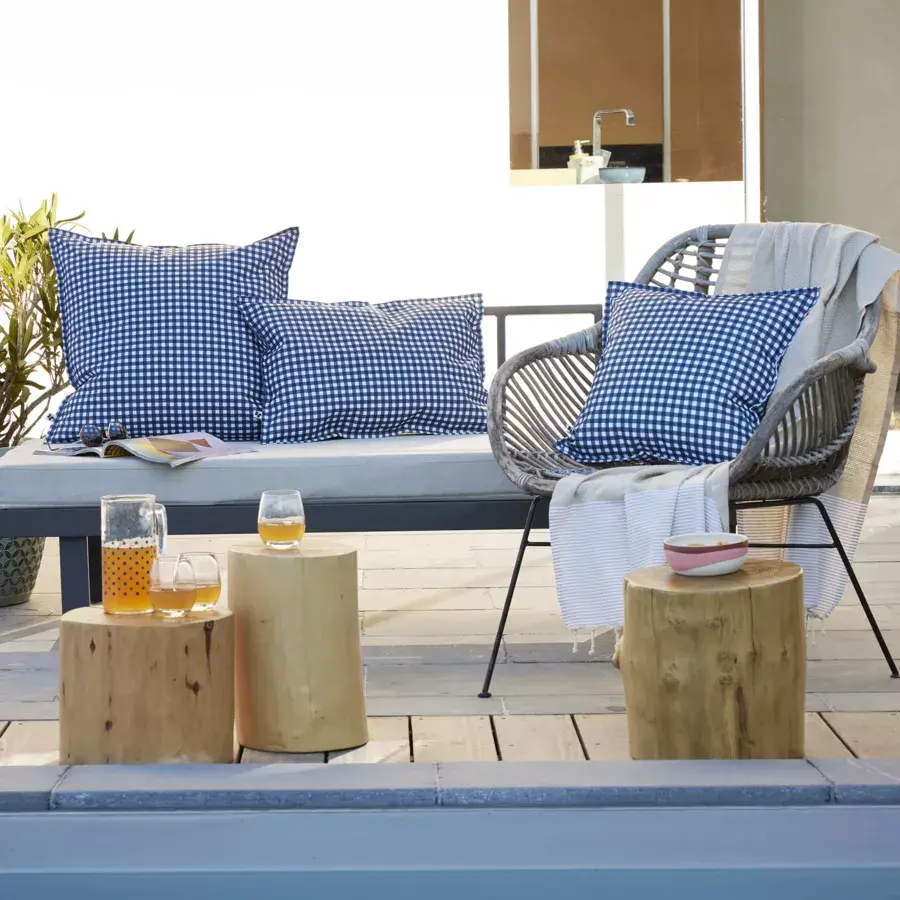 Eminza Housse De Coussin Extérieur Rectangulaire (40 X 60 Cm) Vickie Bleu Nuit