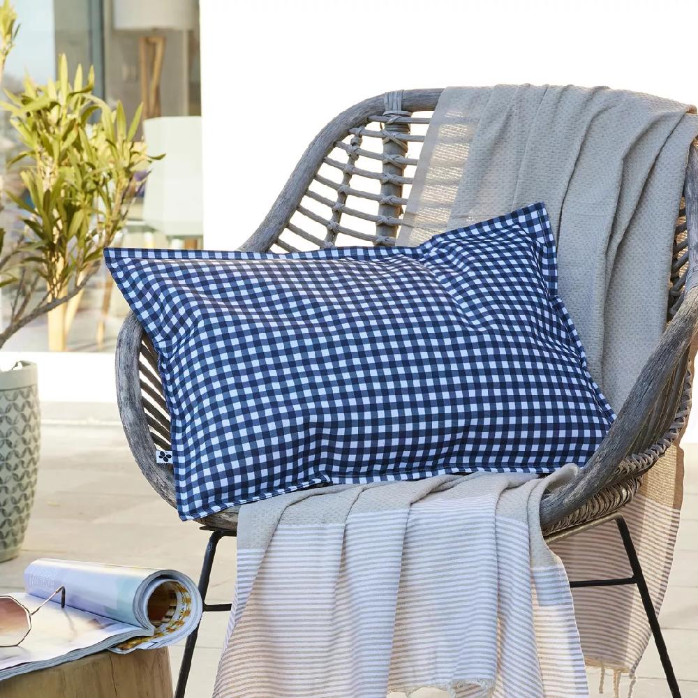 eminza Housse de coussin extérieur rectangulaire (40 x 60 cm) Vickie Bleu nuit