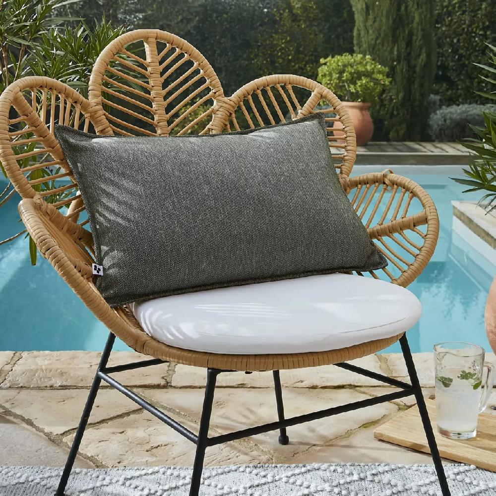 eminza Housse de coussin extérieur rectangulaire (40 x 60 cm) Naia Vert nénuphar