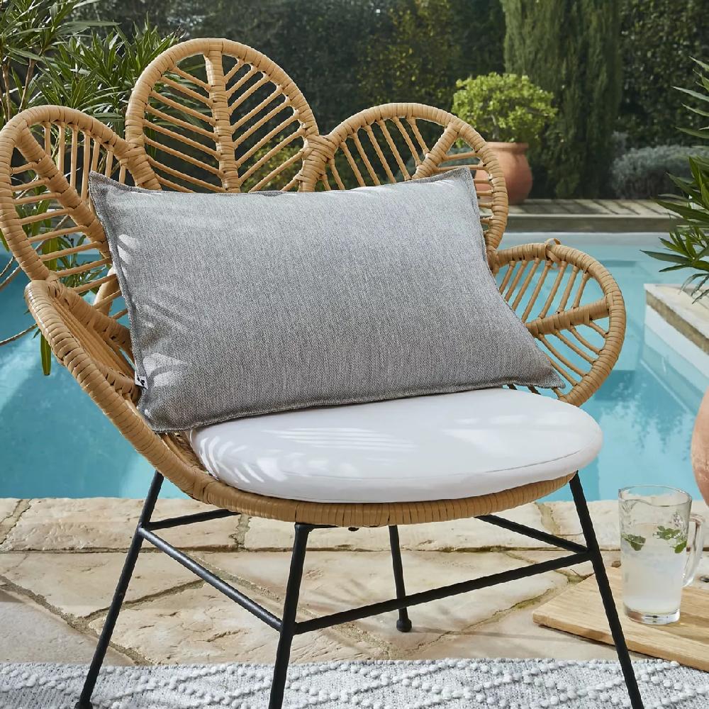 eminza Housse de coussin extérieur rectangulaire (40 x 60 cm) Naia Gris galet