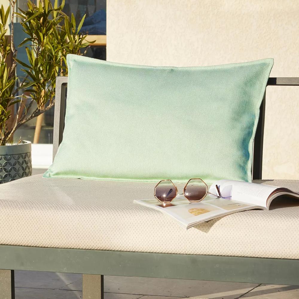 eminza Housse de coussin extérieur rectangulaire (40 x 60 cm) Naia Vert caraïbes