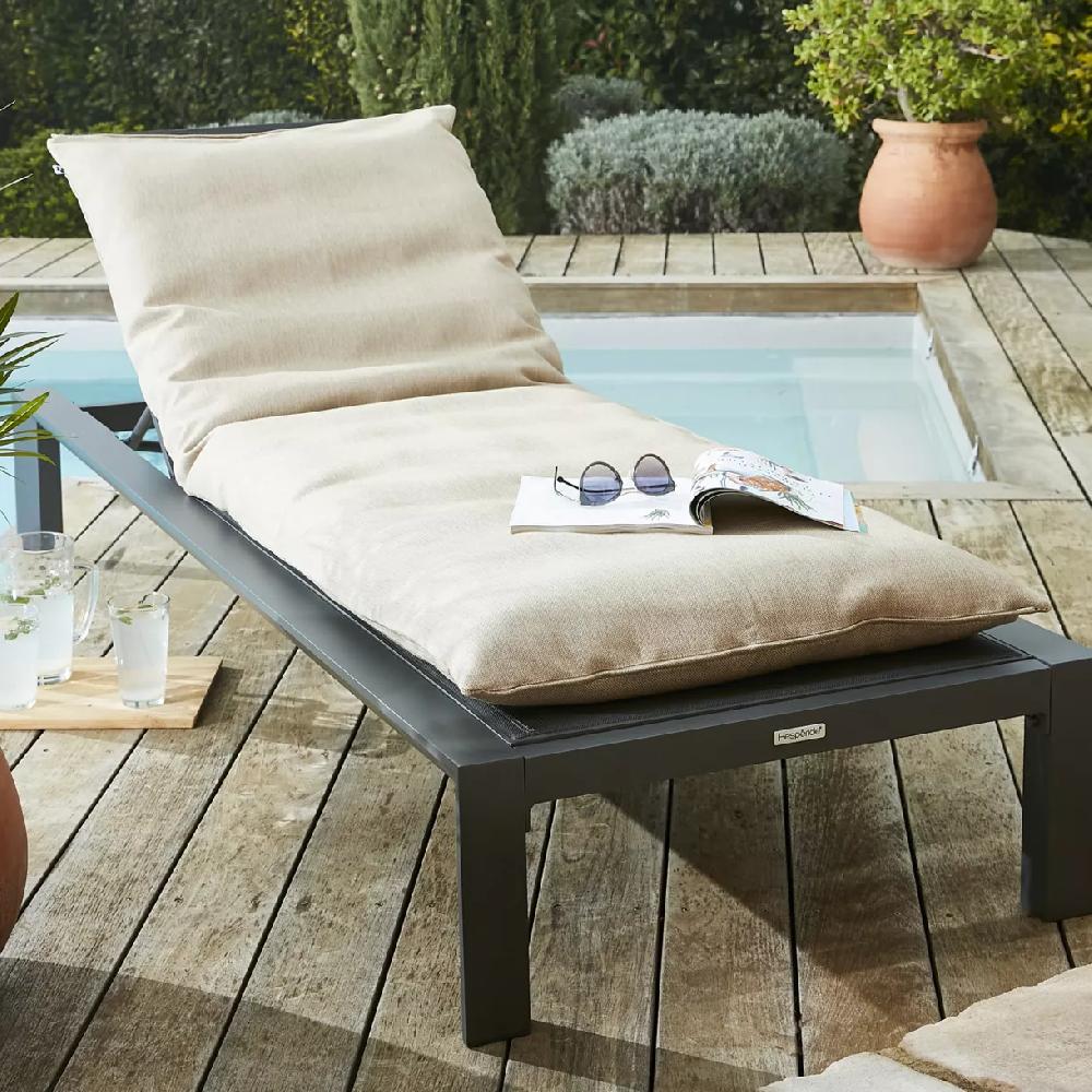eminza Housse de coussin pour bain de soleil (190 x 70 cm) Naia Beige sable