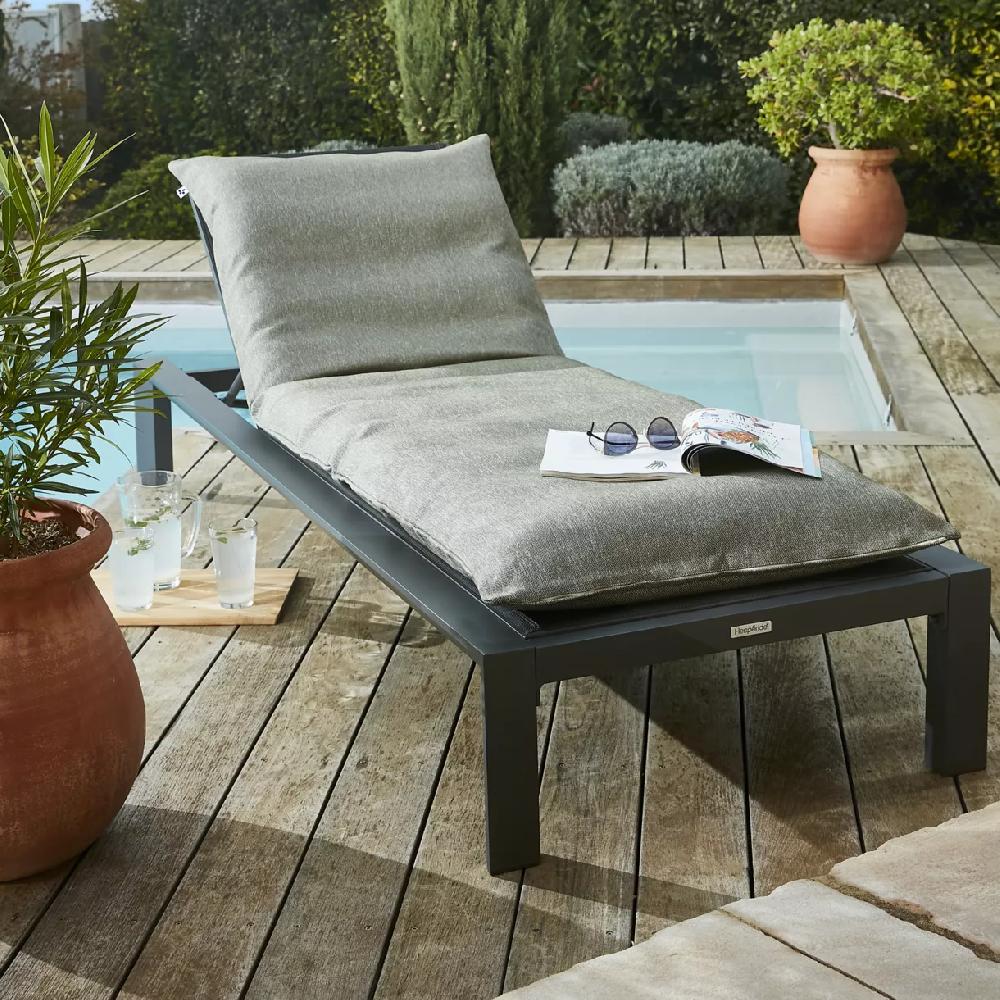 eminza Housse de coussin pour bain de soleil (190 x 70 cm) Naia Vert nenuphar