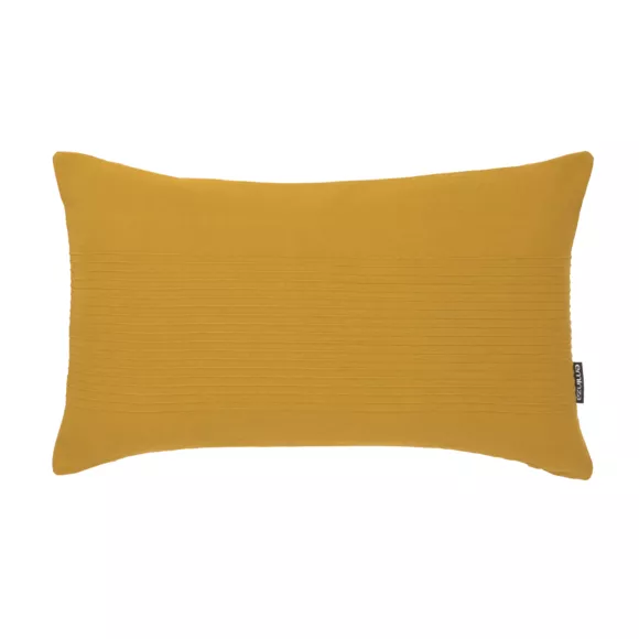 Eminza Housse De Coussin Rectangulaire Coton Tissé (30 X 50 Cm) Léa Jaune Safran