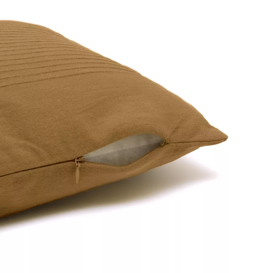 Eminza Housse De Coussin Rectangulaire Coton Tissé (30 X 50 Cm) Léa Camel