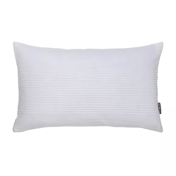 Eminza Housse De Coussin Rectangulaire Coton Tissé (30 X 50 Cm) Léa Blanche