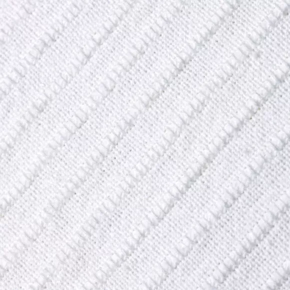 Eminza Housse De Coussin Rectangulaire Coton Tissé (30 X 50 Cm) Léa Blanche