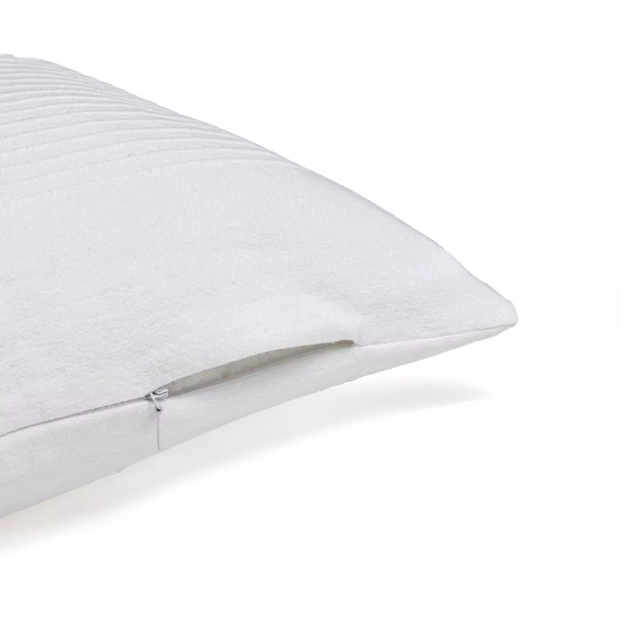 Eminza Housse De Coussin Rectangulaire Coton Tissé (30 X 50 Cm) Léa Blanche