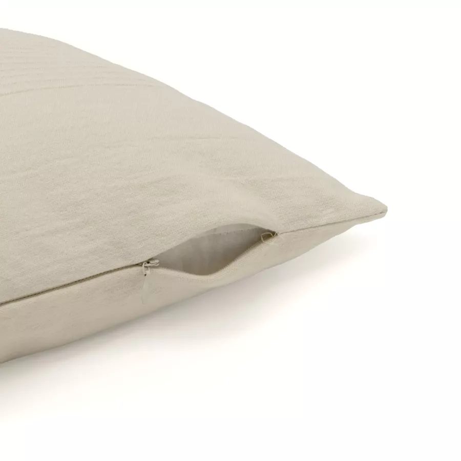 Eminza Housse De Coussin Rectangulaire Coton Tissé (30 X 50 Cm) Léa Beige Pampa