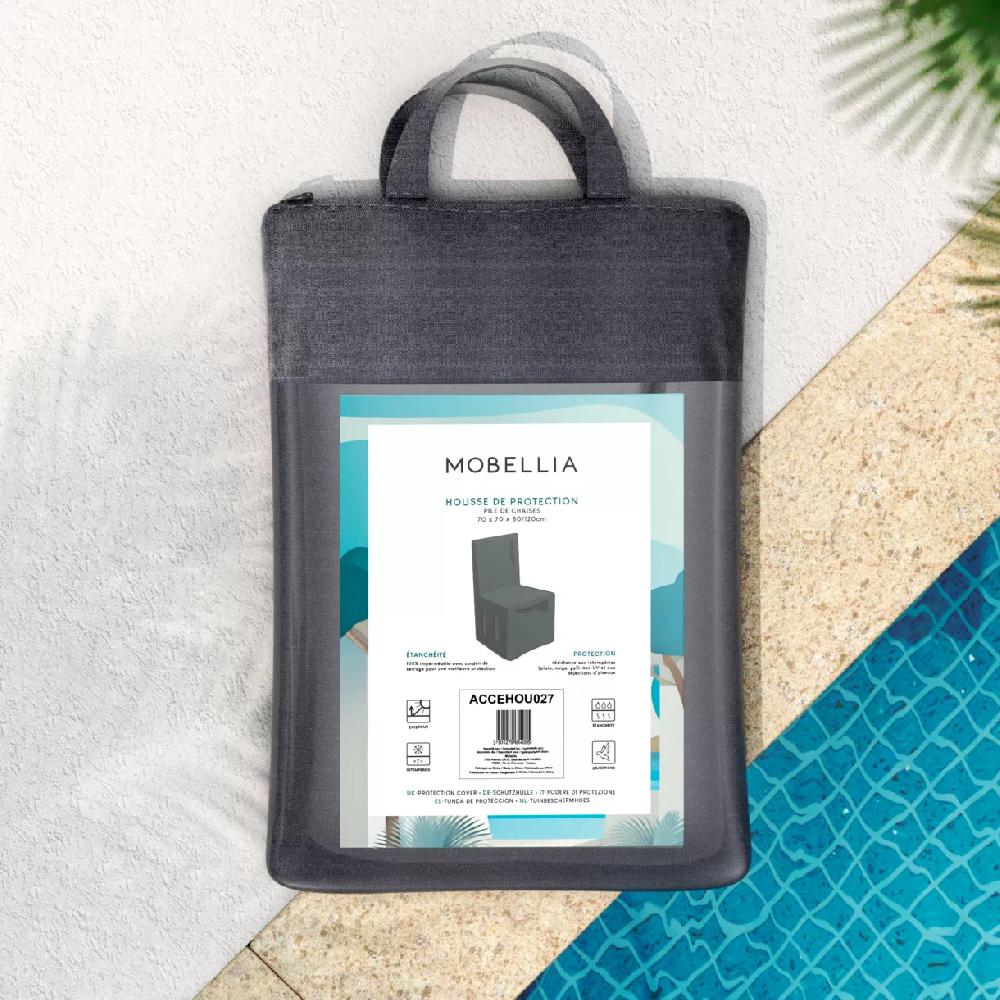 eminza Housse de protection Imperméable pour Pile de Chaises H80/120 cm Gris