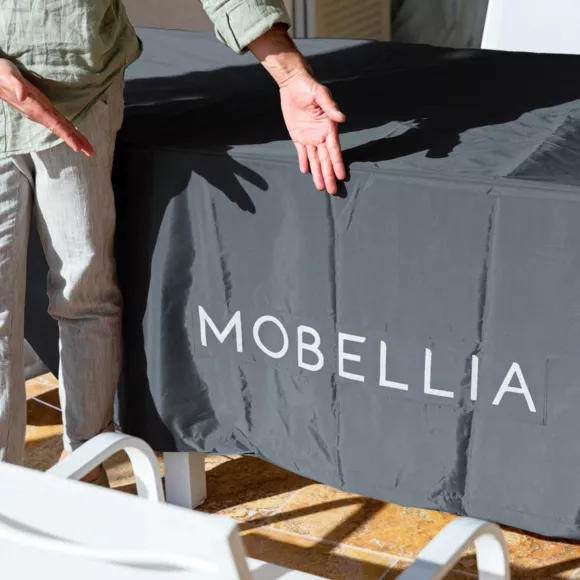 Eminza Housse De Protection Imperméable Pour Table Rectangulaire 265 X 125 Cm Gris