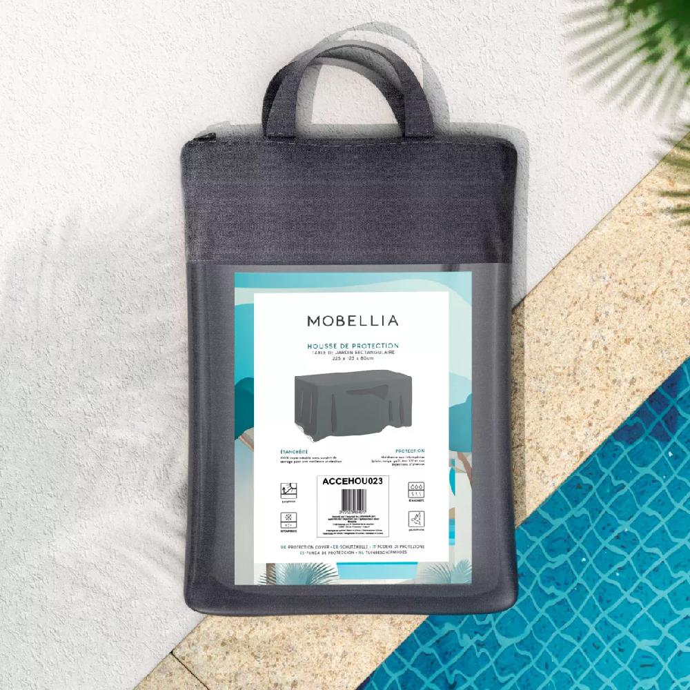 eminza Housse de protection Imperméable pour Table rectangulaire 225 x 125 cm Gris