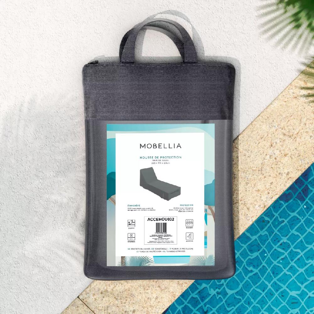 eminza Housse de protection Imperméable pour Transat 235 x 90 cm Gris