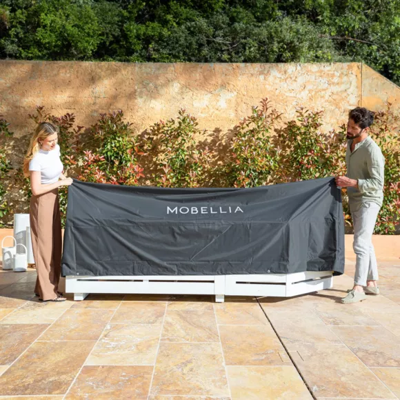 Eminza Housse De Protection Imperméable XL Pour Salon De Jardin 400 X 300 Cm Gris