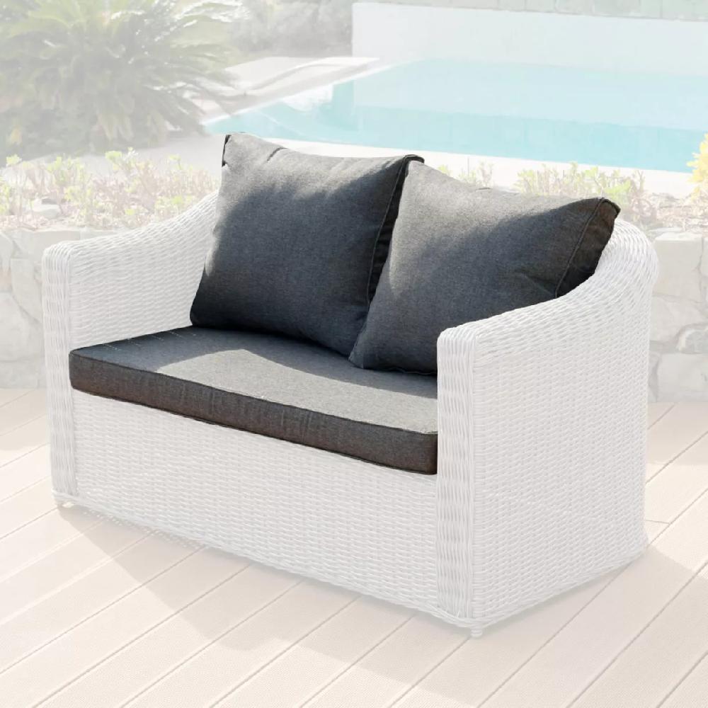 eminza Housses de coussin de remplacement pour Canapé 2 places Calvi Gris foncé