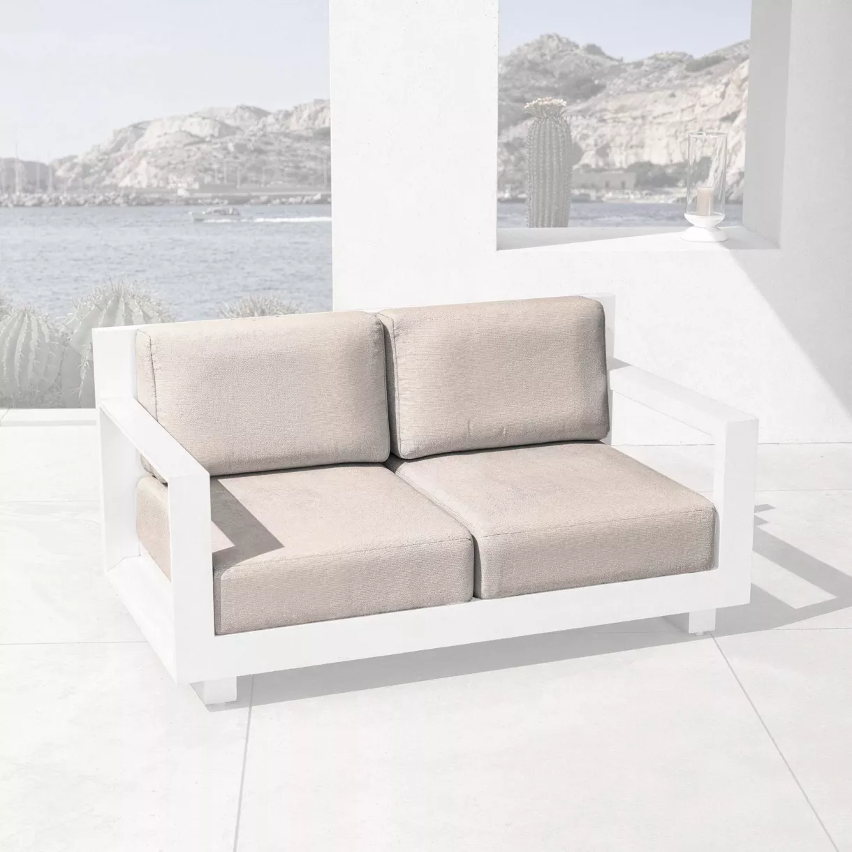 eminza Housses de coussin de remplacement pour Canapé 2 places Elba Taupe