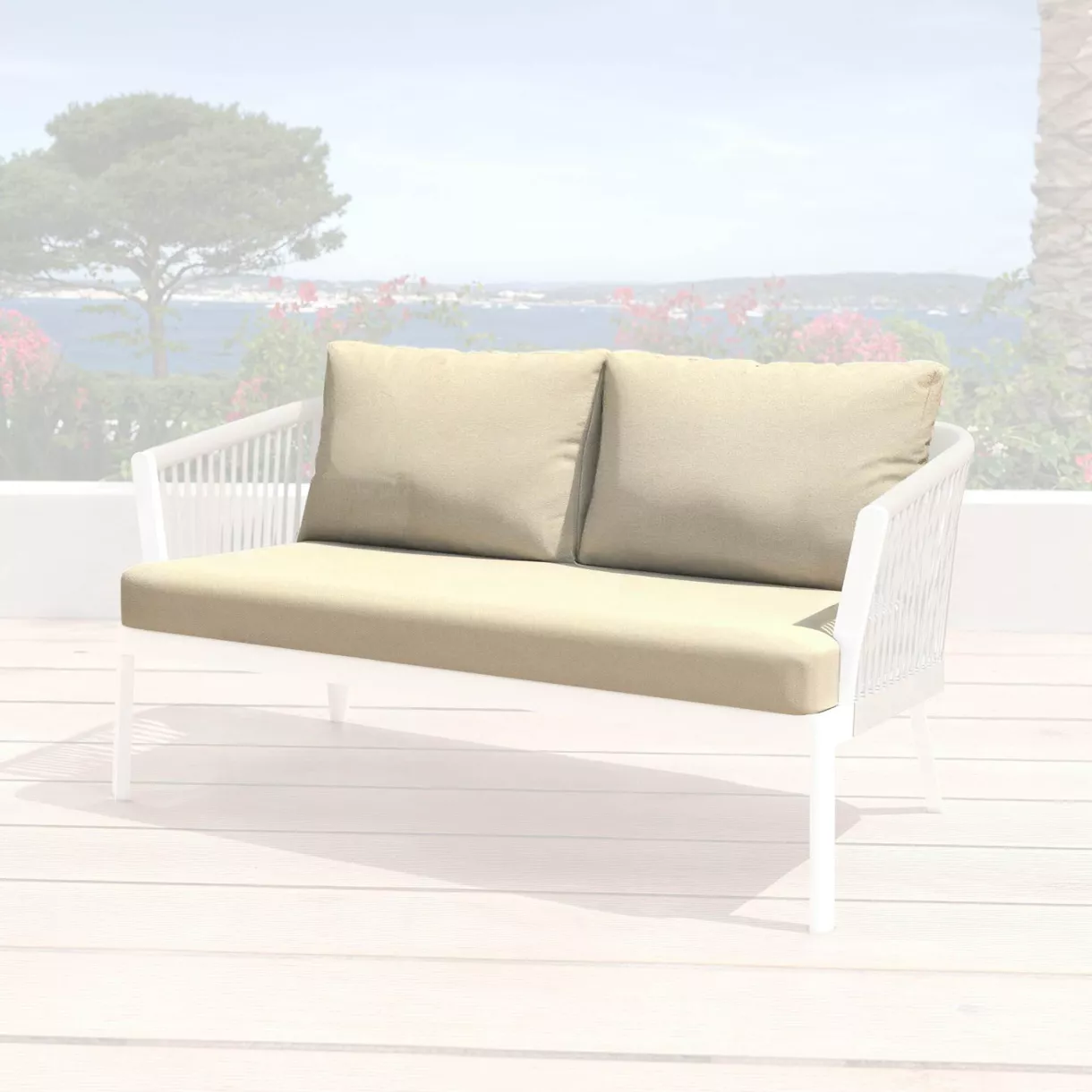 eminza Housses de coussin de remplacement pour Canapé 2 places Amalfi Beige